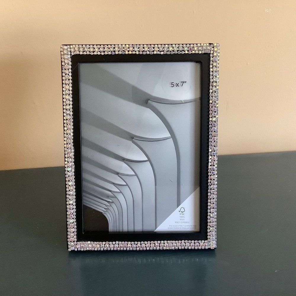 5x7 aurora borealis crystal rhinestone picture frame